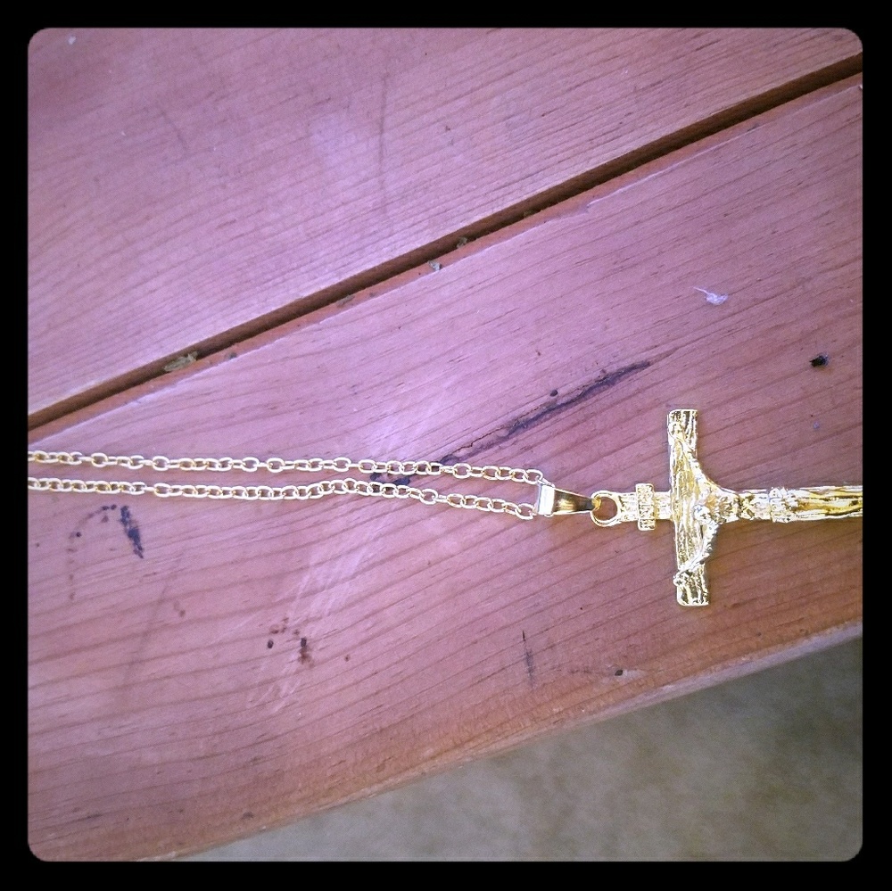GOLD PLATED CROSS, NECKLACE
